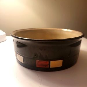 Gibson Brown Ceramic Open Casserole Dish, Pet Bowl